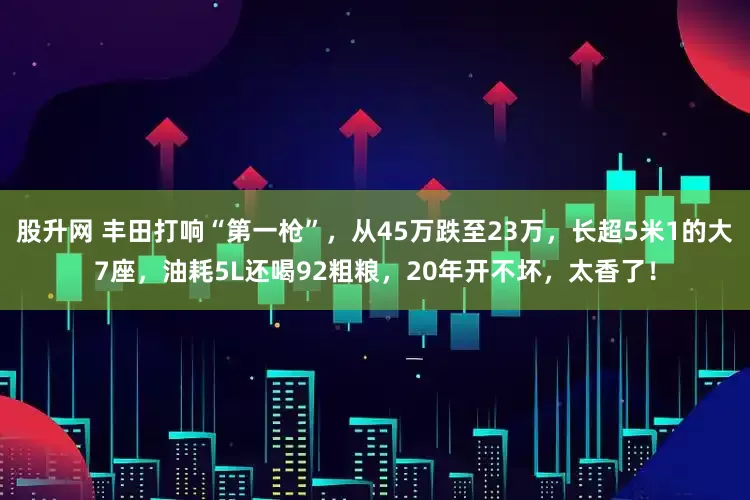 股升网 丰田打响“第一枪”，从45万跌至23万，长超5米1的大7座，油耗5L还喝92粗粮，20年开不坏，太香了！